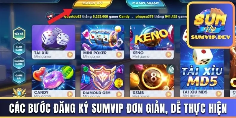 Các bước đăng ký Sumvip đơn giản, dễ thực hiện 